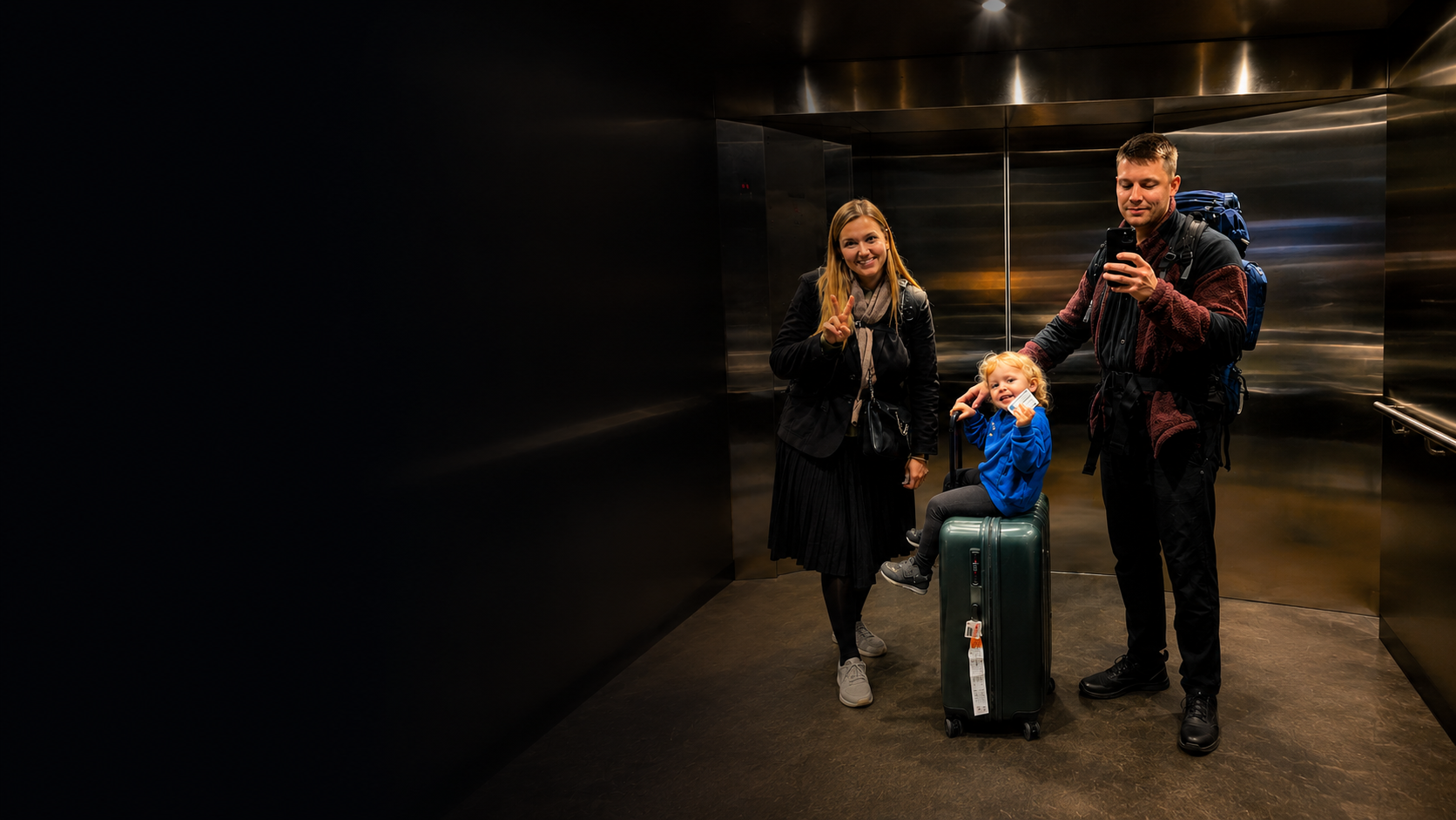 Familie klar til afrejse